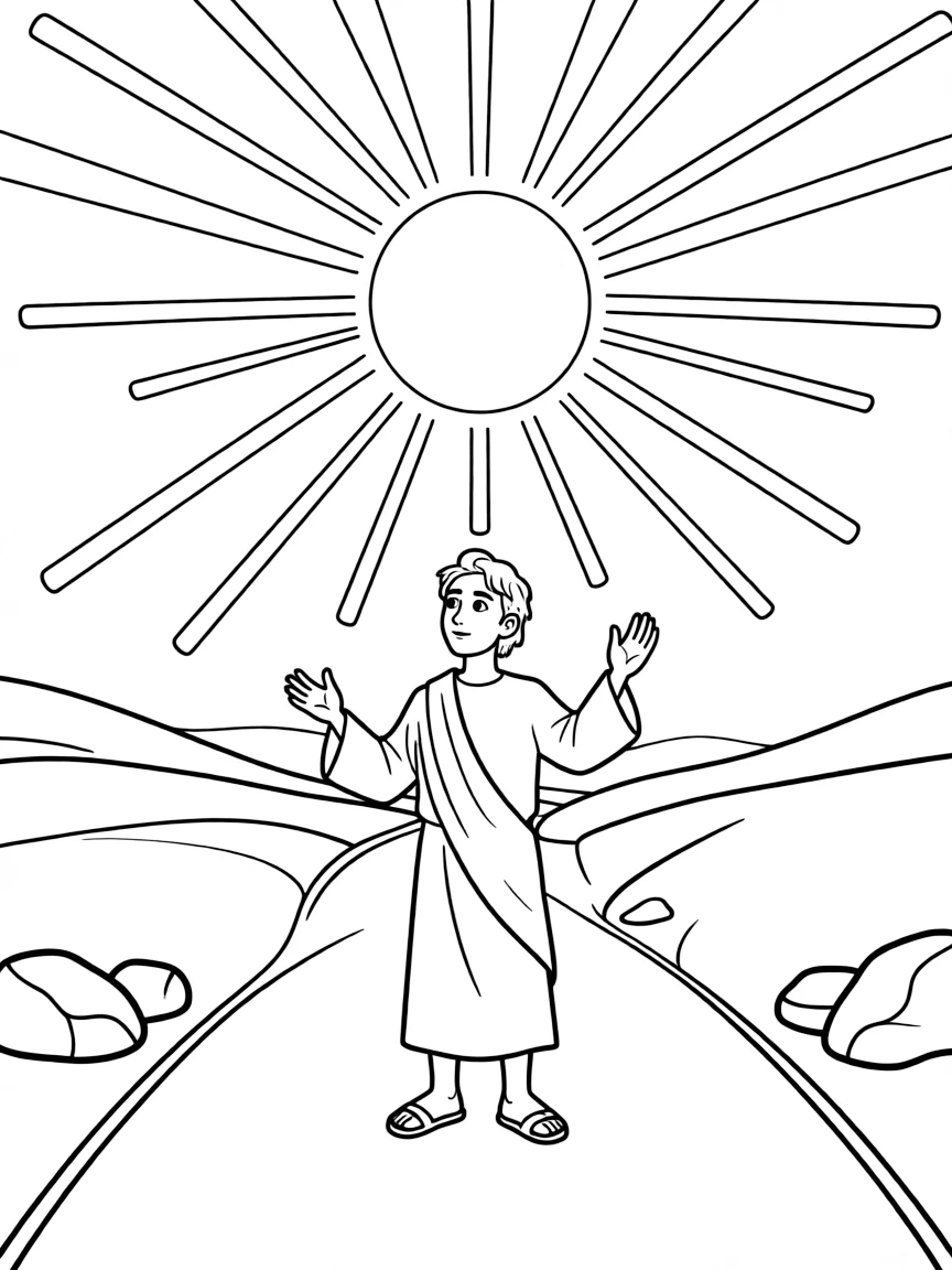 Paul on the road to Damascus, with a bright light.