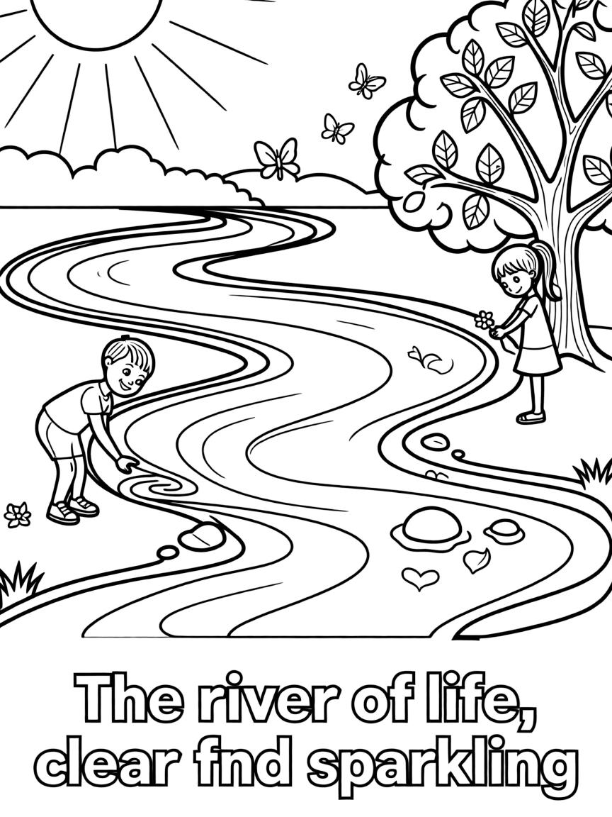 The river of life, clear and sparkling.