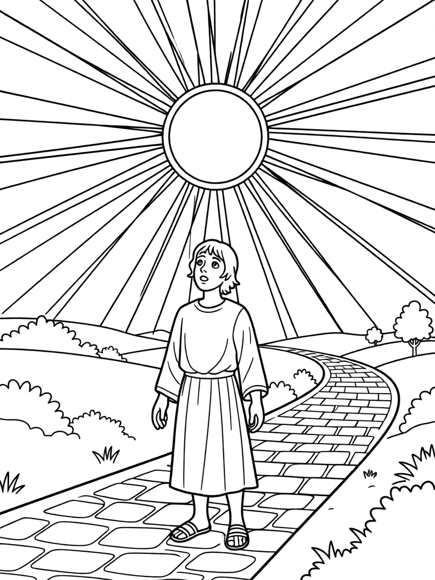 Paul on the road to Damascus, with a shining light.