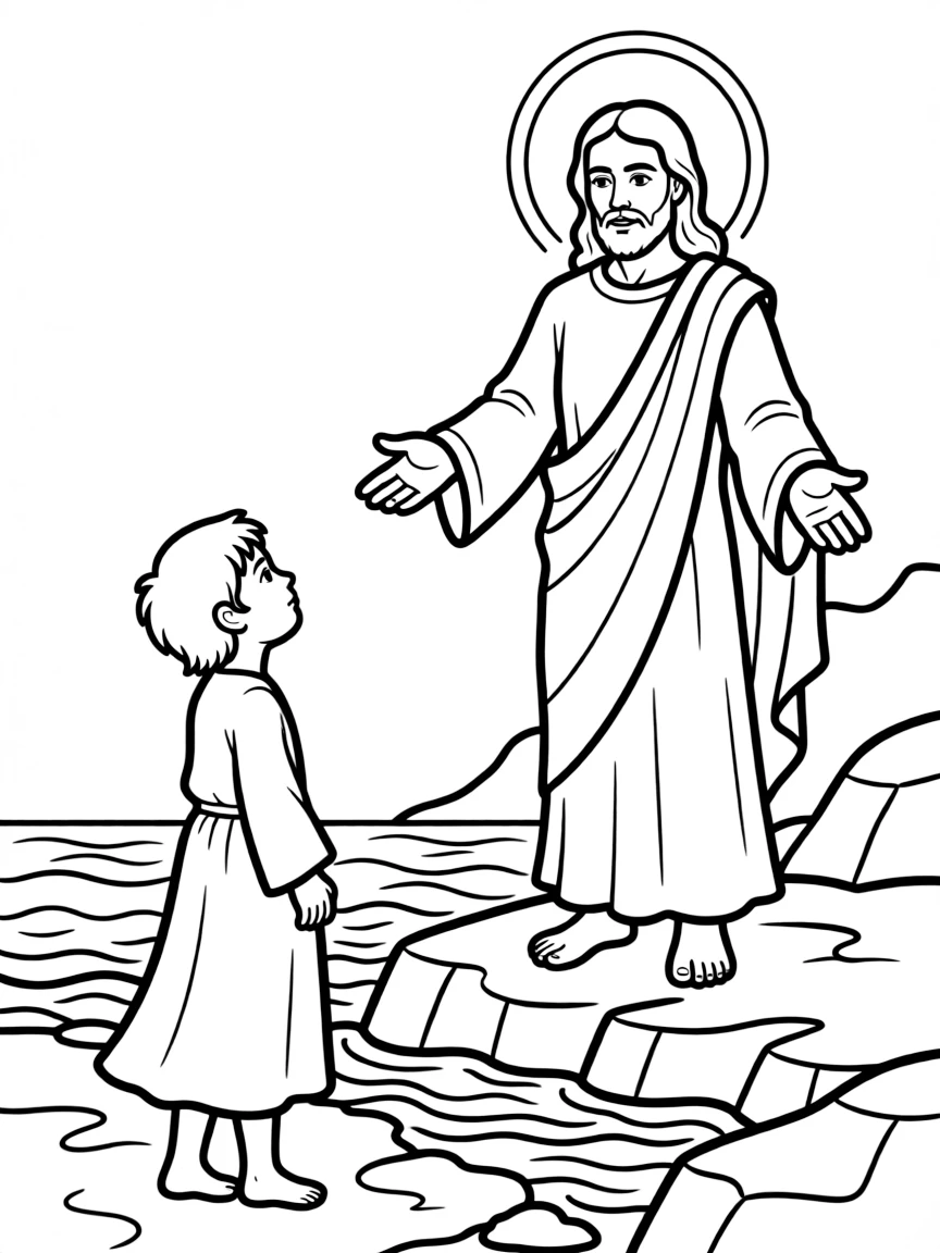 John on Patmos, seeing a majestic Jesus.
