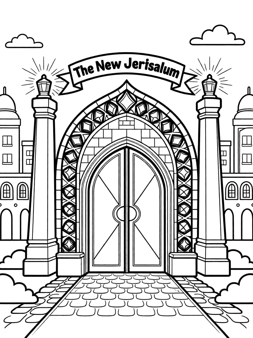 The New Jerusalem, with shining gates.