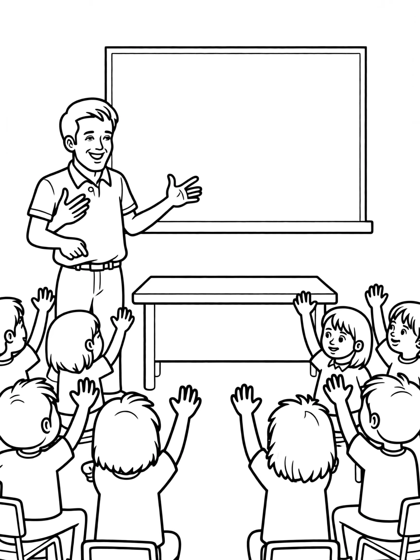 Peter preaching, with many hands raised.