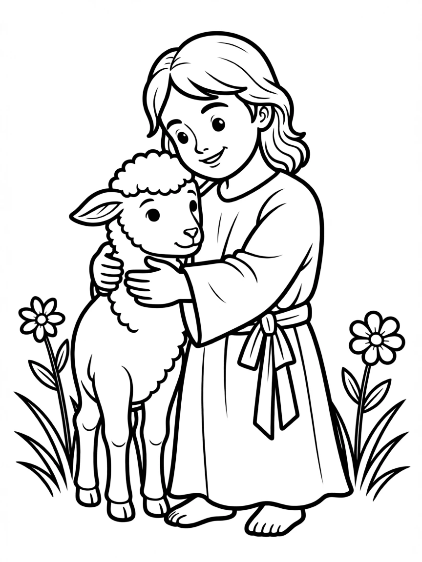 Jesus as the Lamb, gentle and strong.