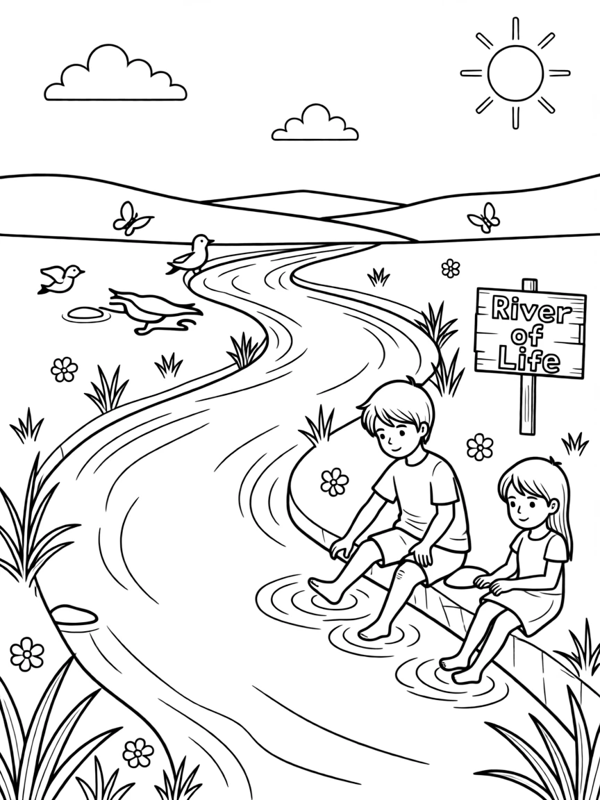 The river of life, sparkling clear.