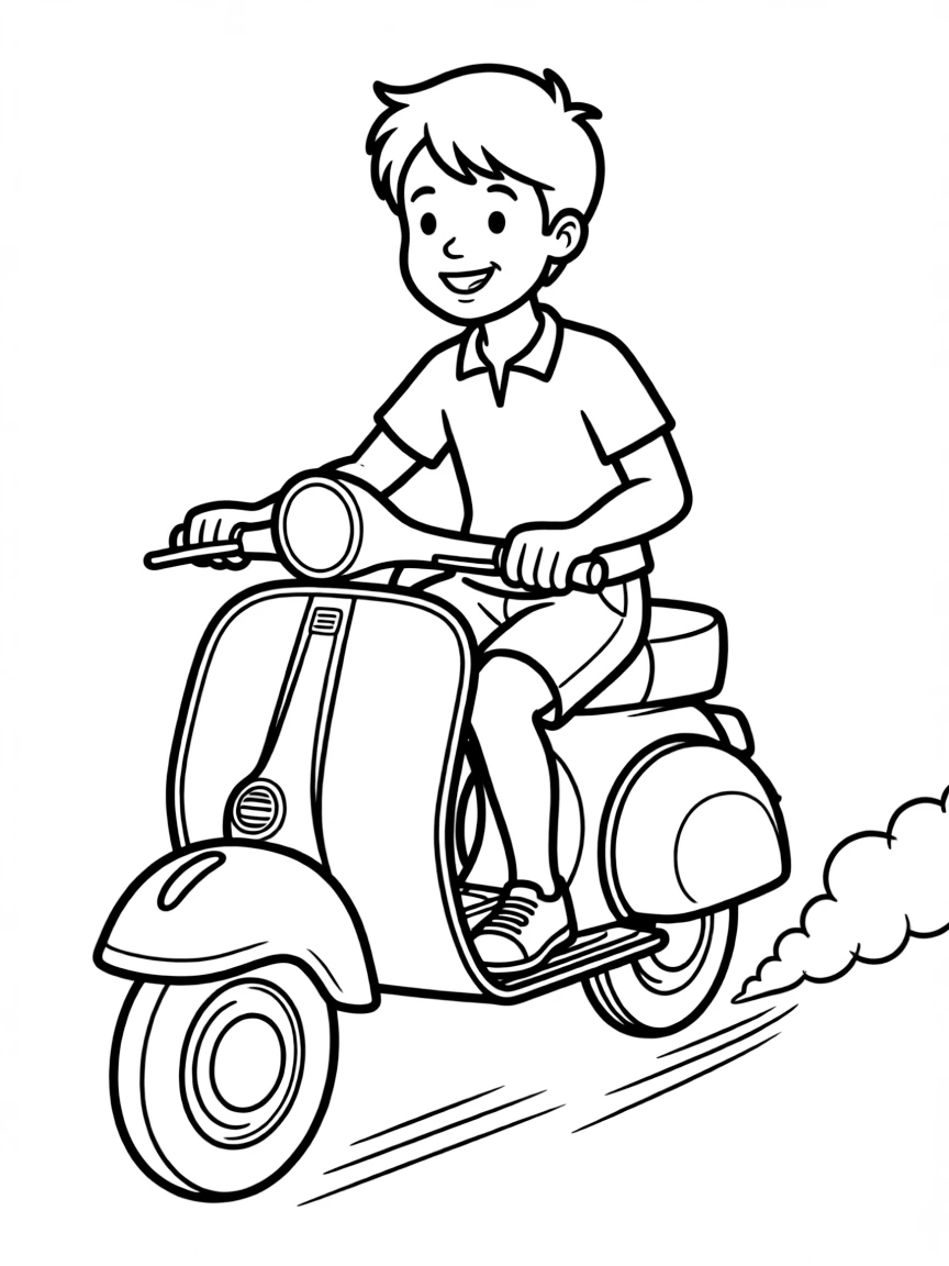 (Luca, movie) Ercole riding his Vespa.