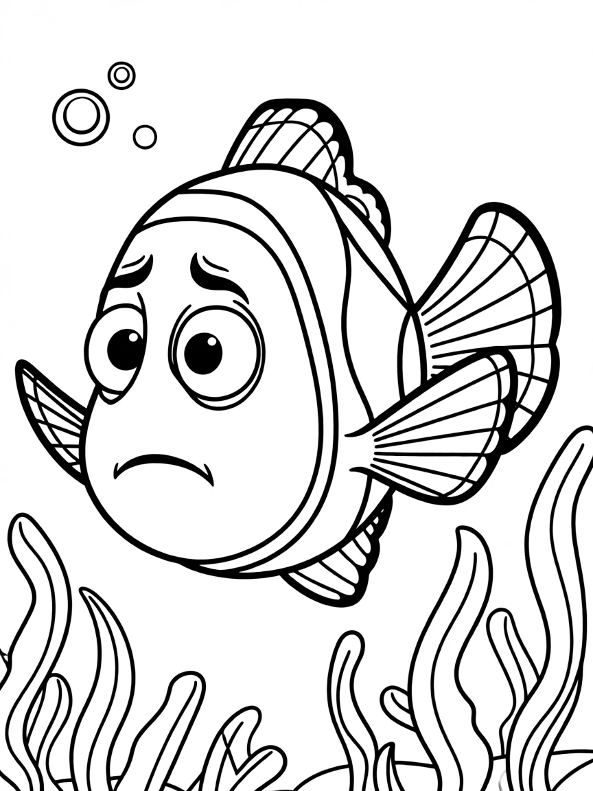 (Finding Nemo characters) Gurgle the Royal Gramma looking worried