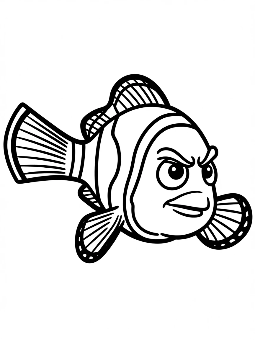 (Finding Nemo characters) Gill looking determined