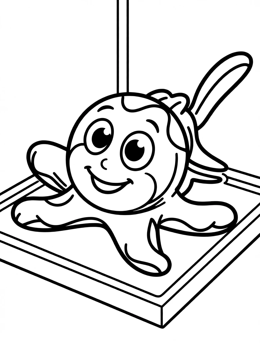 (Finding Nemo characters) Peach relaxing on the glass