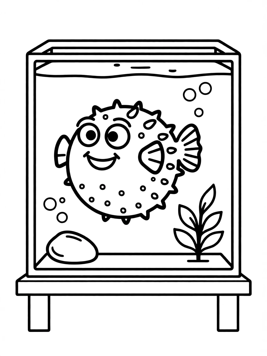 (Finding Nemo characters) Bloat floating in the tank