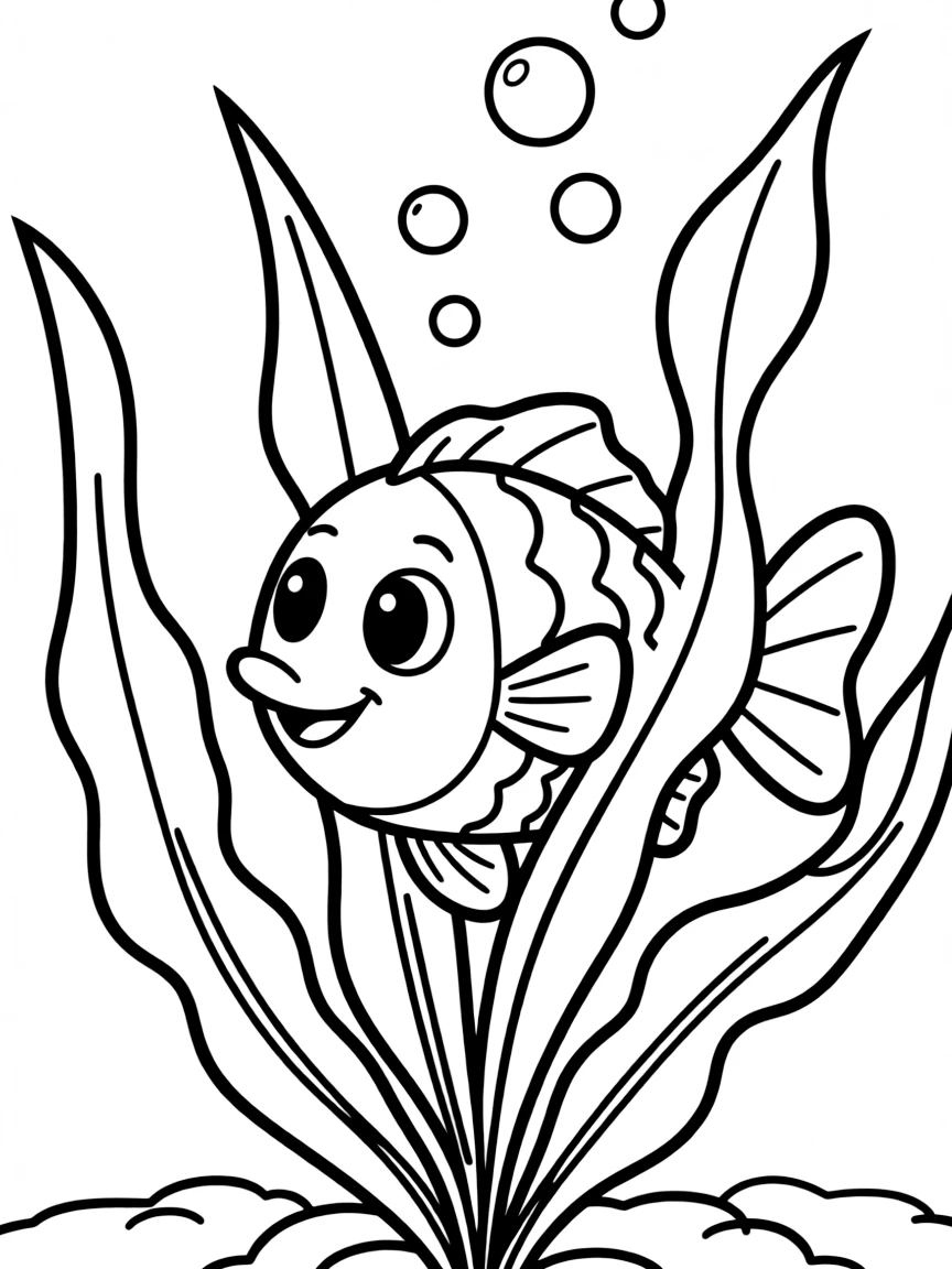 (Finding Nemo characters) Gurgle hiding behind a plant
