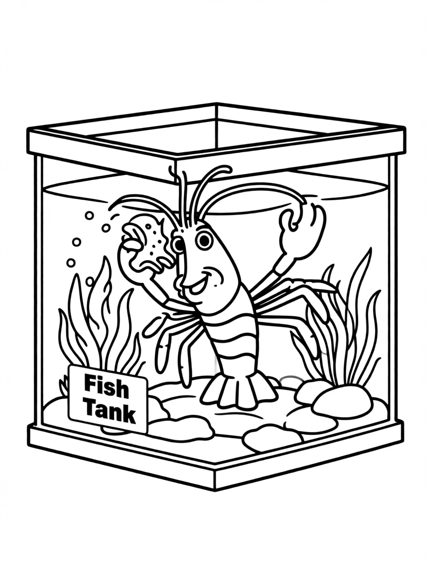 (Finding Nemo characters) Jacques cleaning the tank