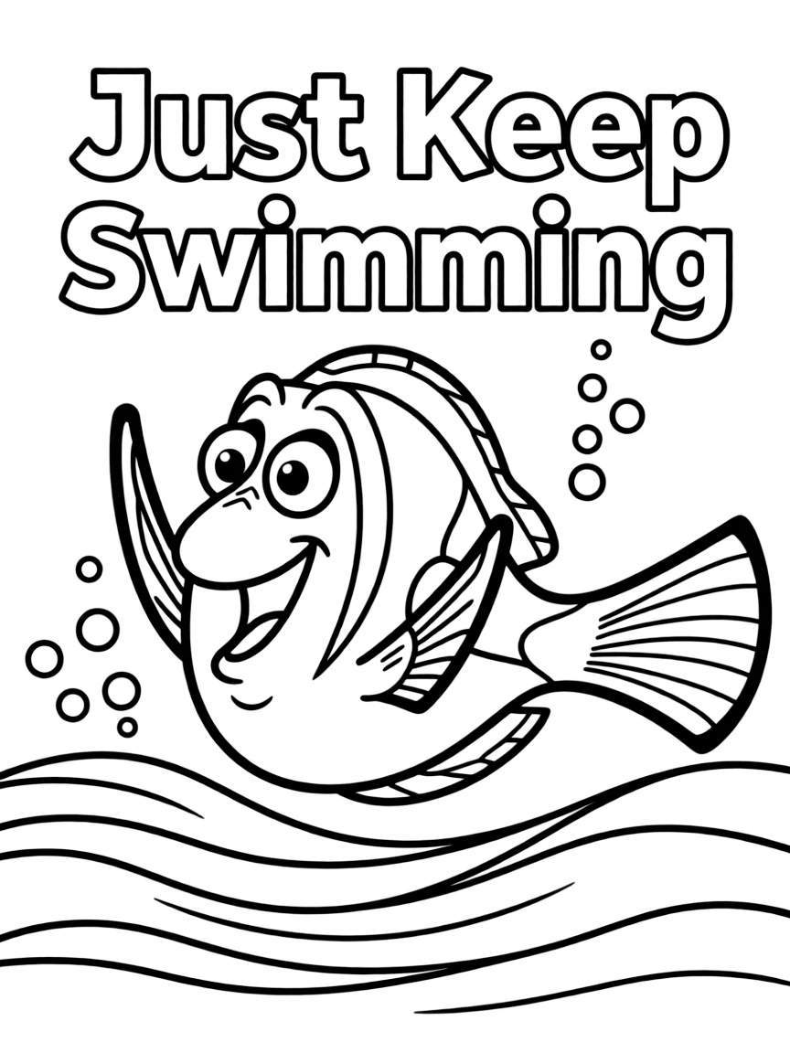 (Finding Nemo characters) Dory singing "Just Keep Swimming"