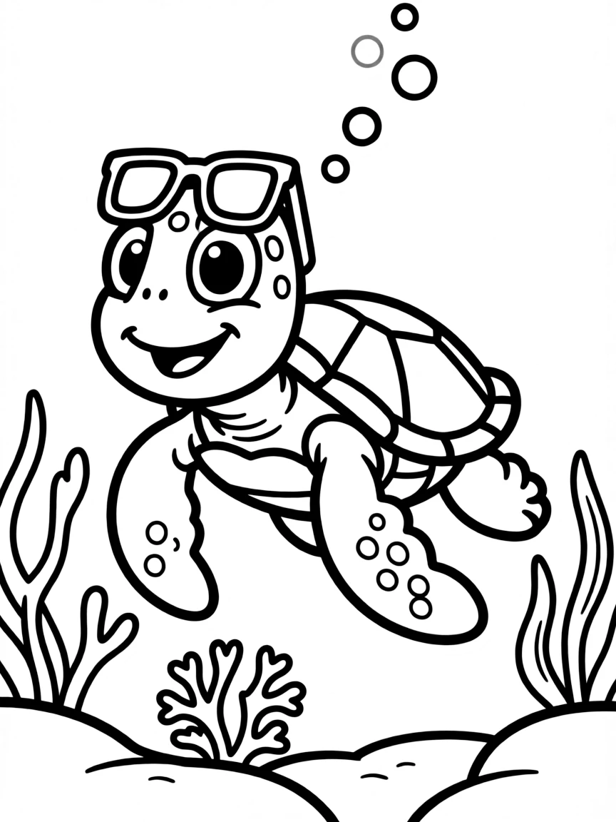 (Finding Nemo characters) Crush wearing sunglasses