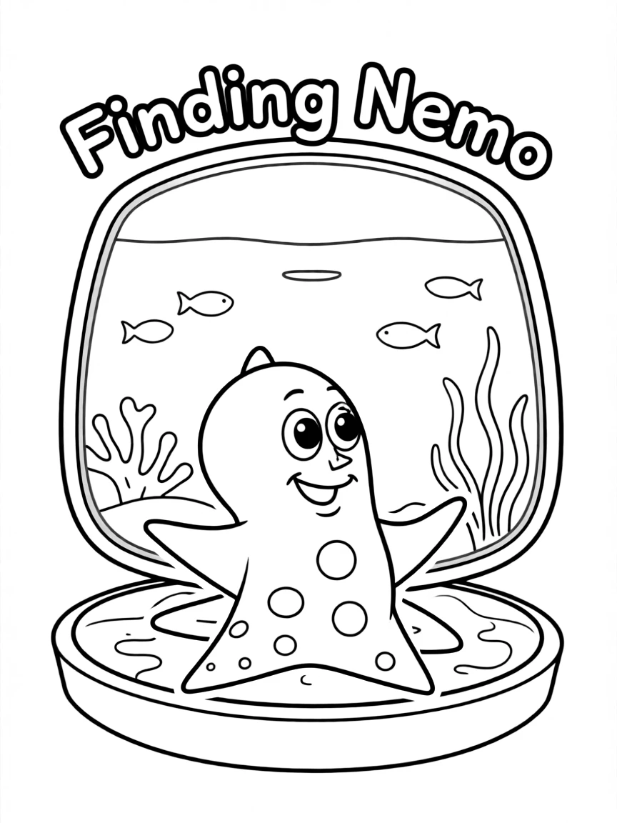 (Finding Nemo characters) Peach watching the outside world