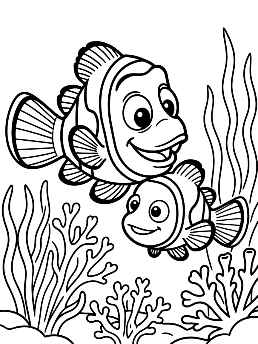 (Finding Nemo characters) Marlin and Nemo hugging