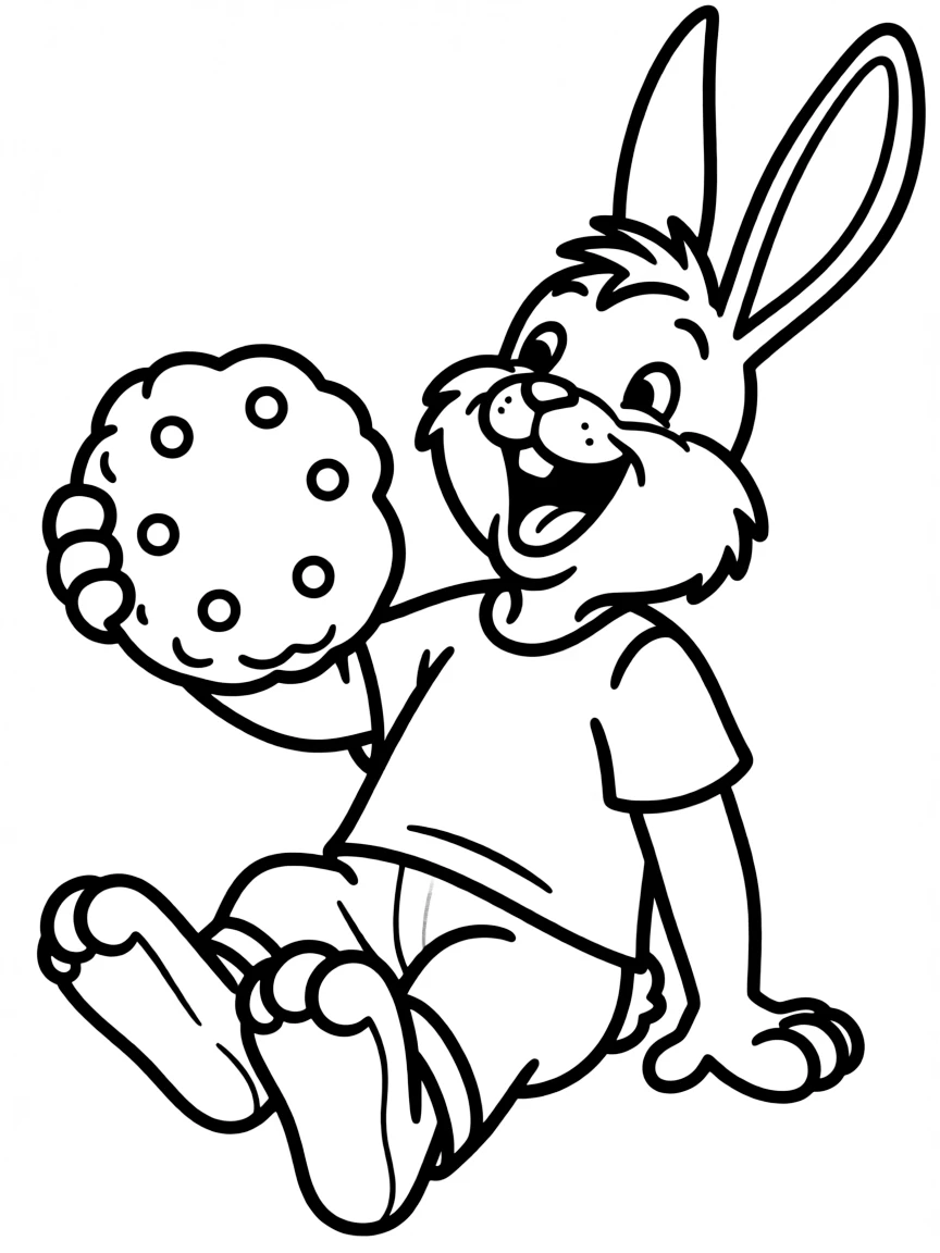 (Arthur TV series) Buster Baxter laughing and eating a cookie.