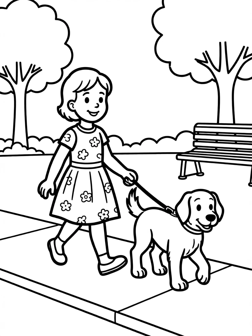 (Arthur TV series) Muffy Crosswire walking her dog, Killer.