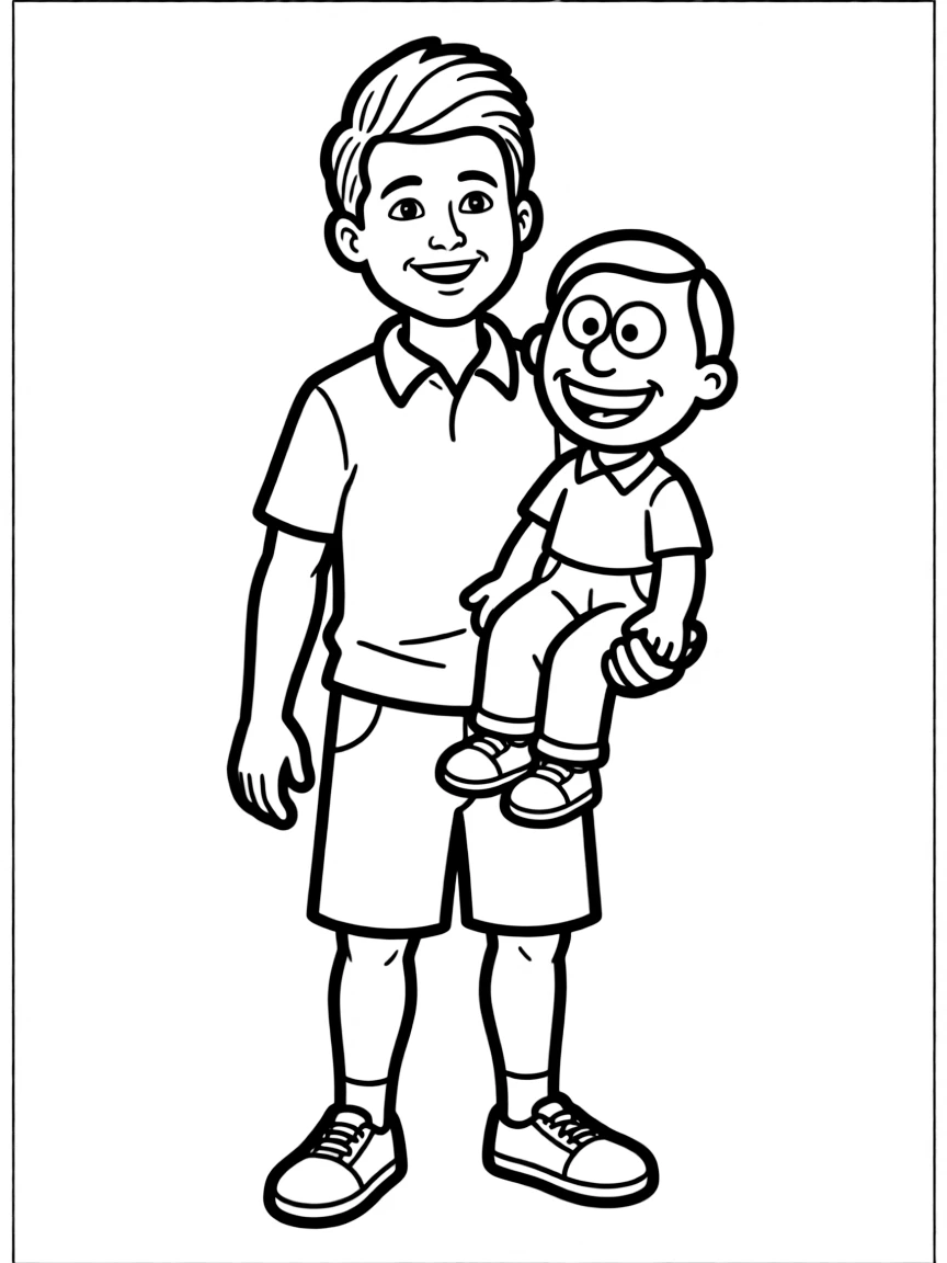 (Arthur TV series) George Lundgren with his puppet, Wally.