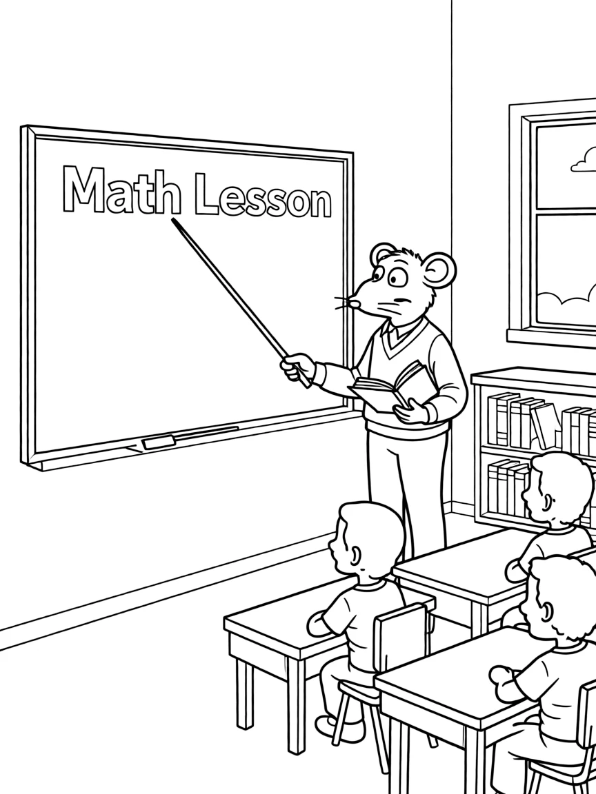 (Arthur TV series) Mr. Ratburn teaching a class.