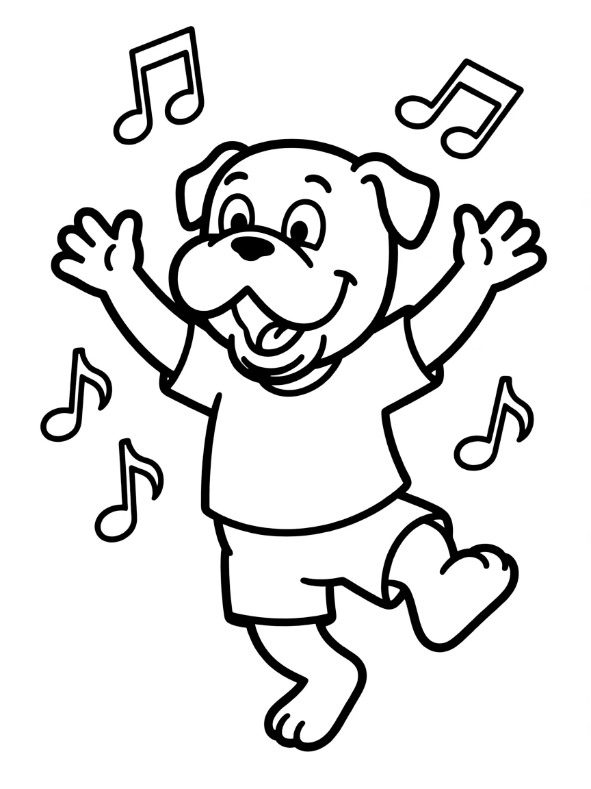 (Arthur TV series) Binky dancing to music.