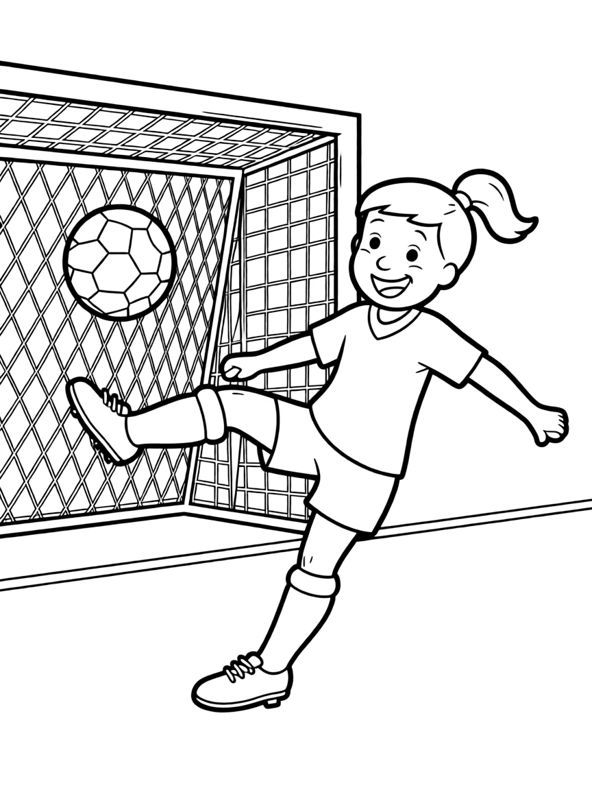 (Arthur TV series) Francine scoring a goal.