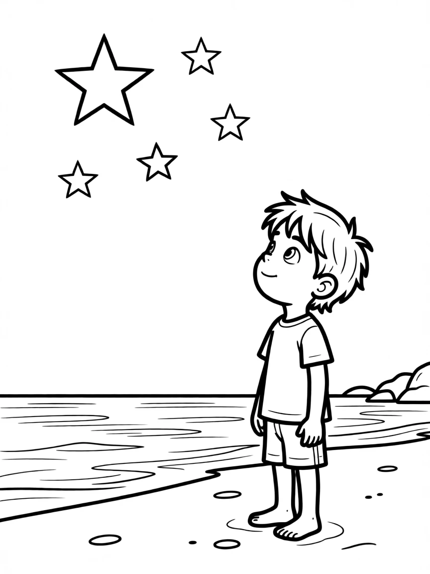 (Luca, movie) Luca looking at the stars.