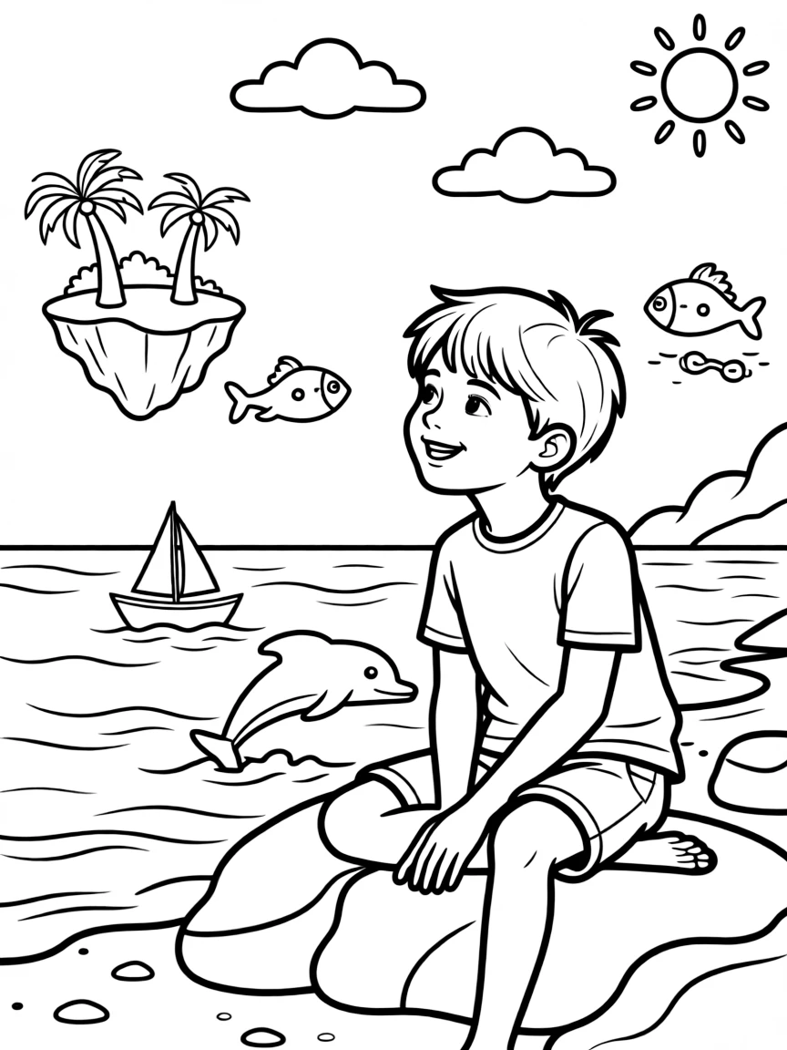(Luca, movie) Luca imagining new places.