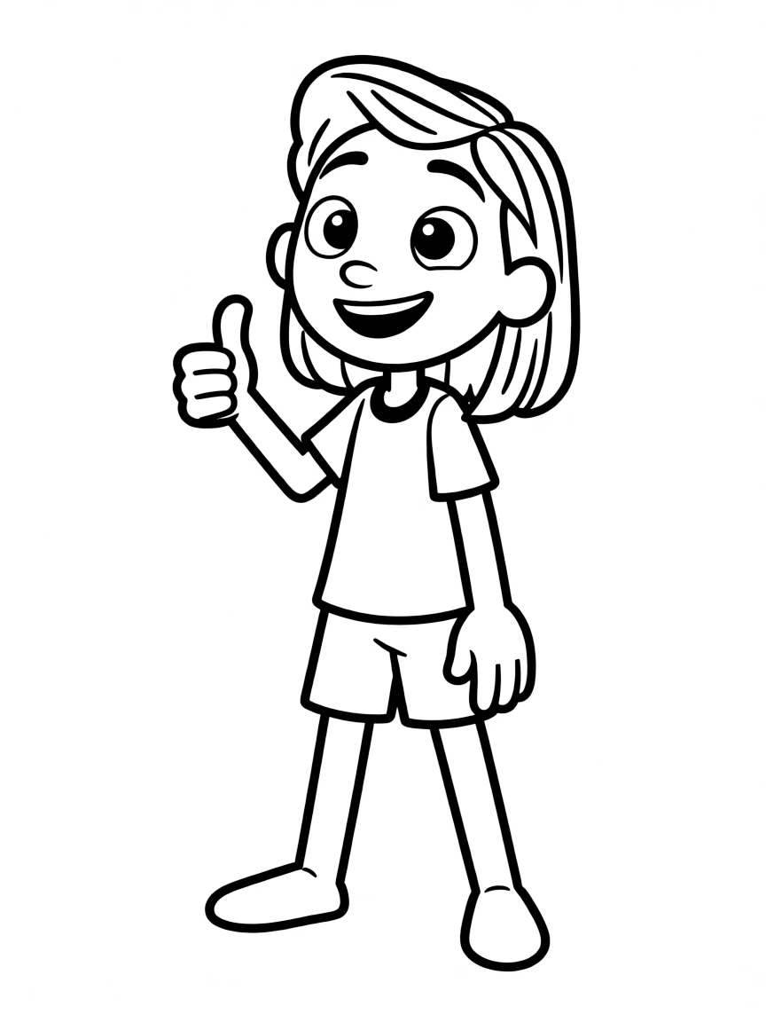 (Luca, movie) Giulia giving a thumbs up.