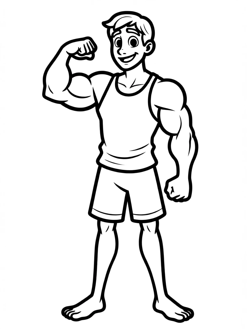 (Luca, movie) Ercole flexing.