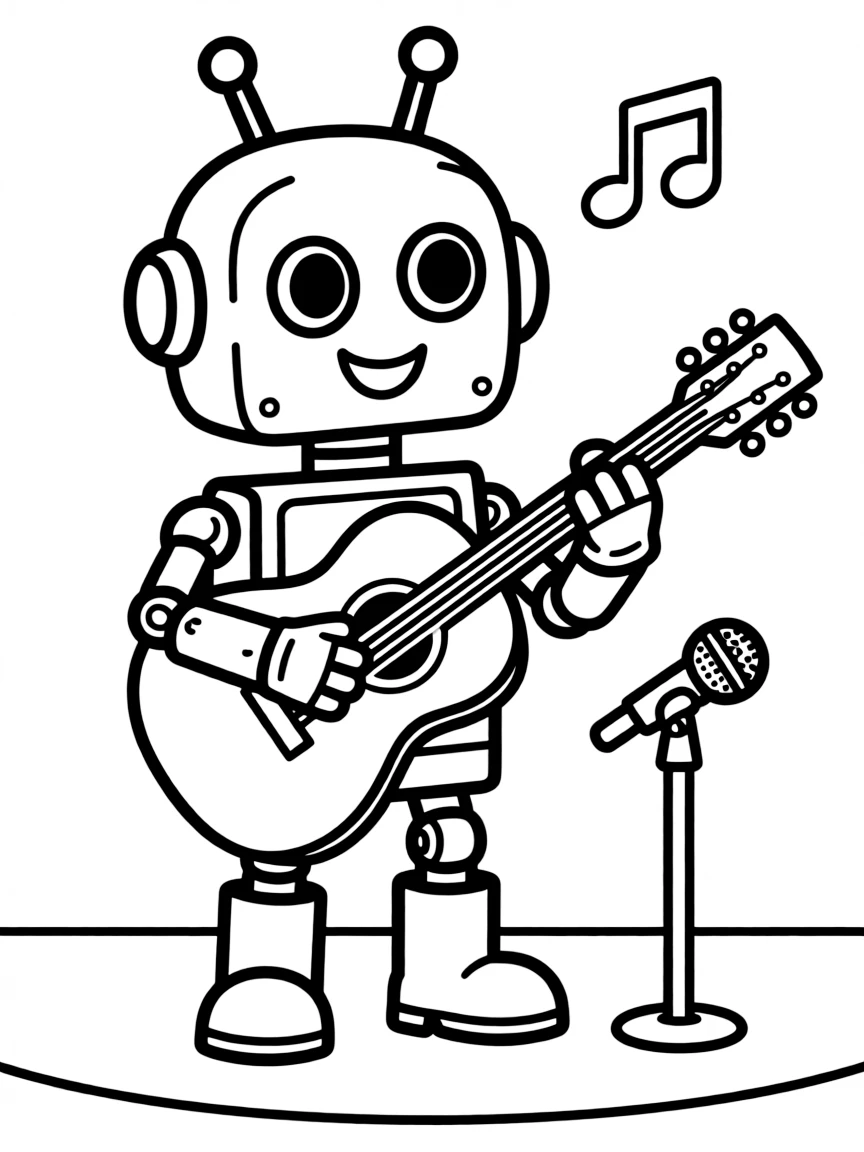 (future) A robot playing a musical instrument.