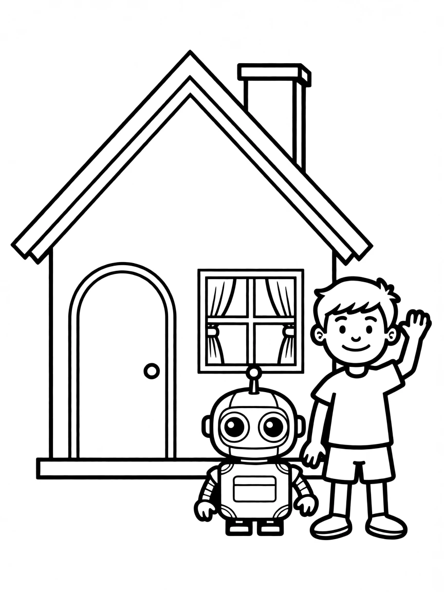 (future) A house with a pet robot.