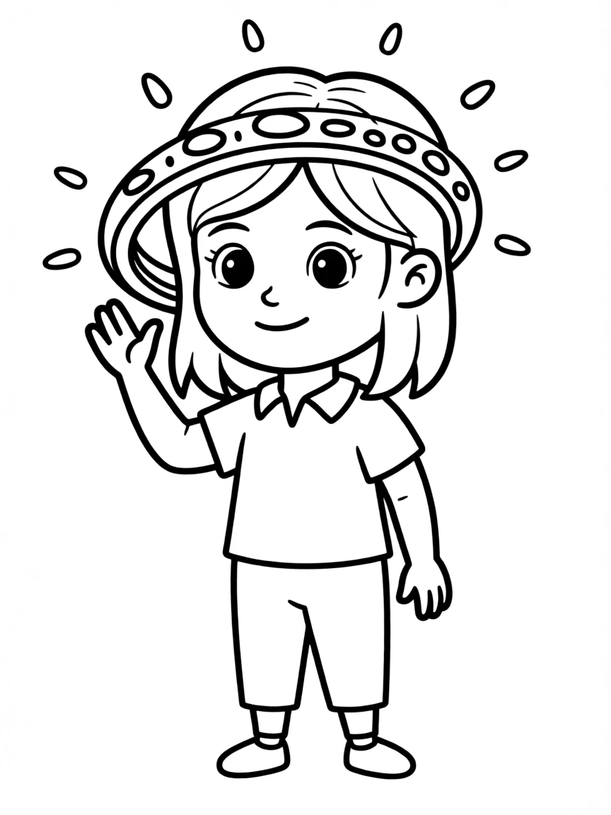 (future) A girl with a futuristic headband that lights up.