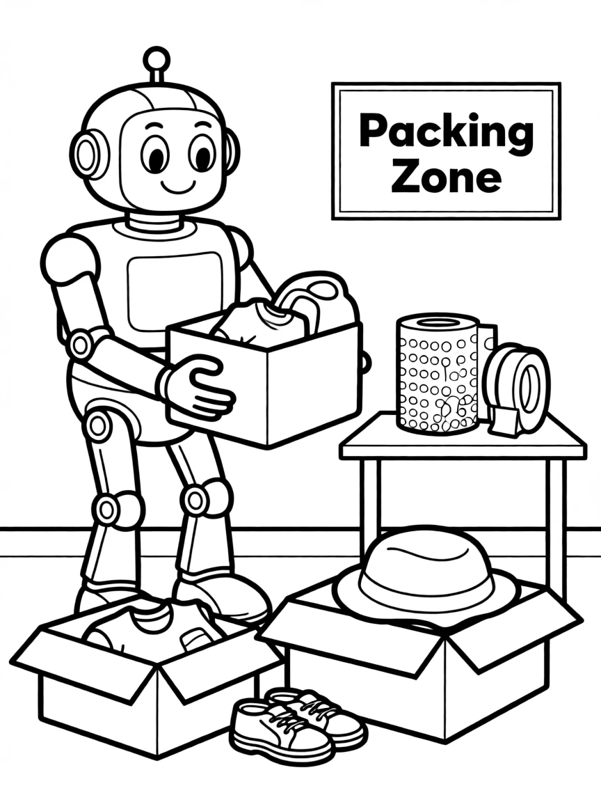 (future) A robot helping with packing.