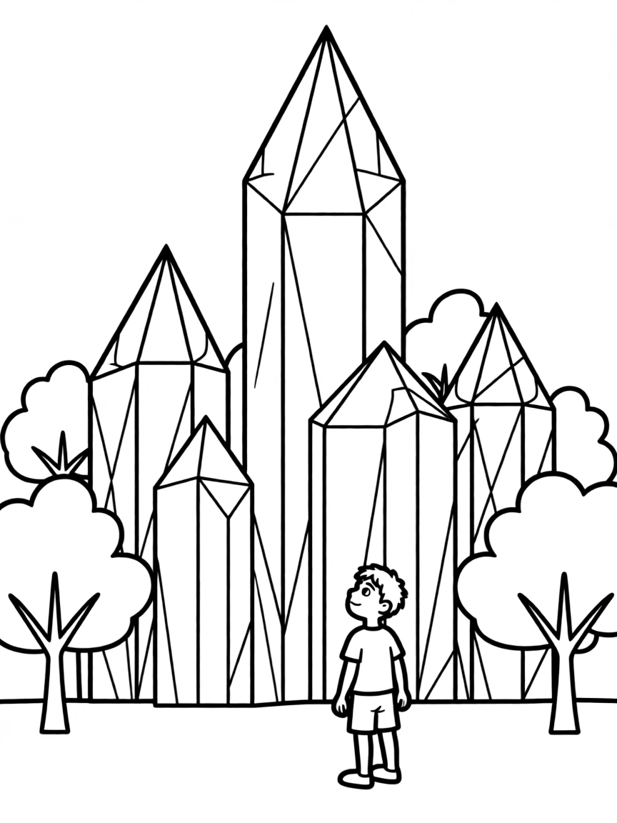 (future) A city with buildings that look like crystals.