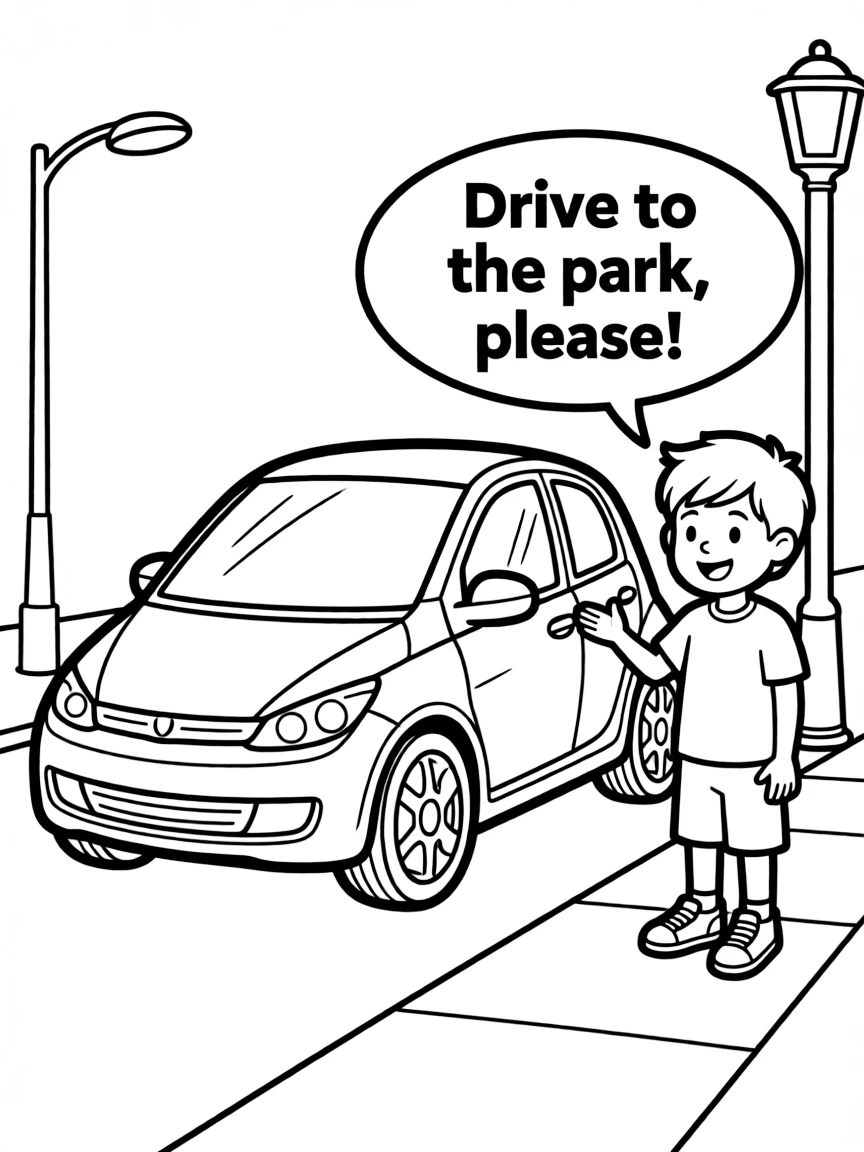 (future) A car that can drive itself and respond to voice commands.