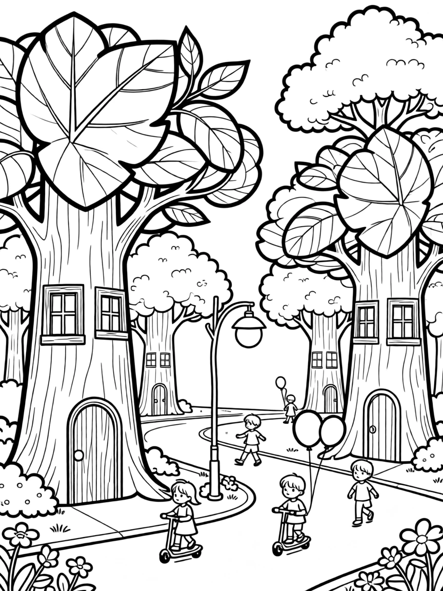 (future) A city with buildings that look like giant trees.