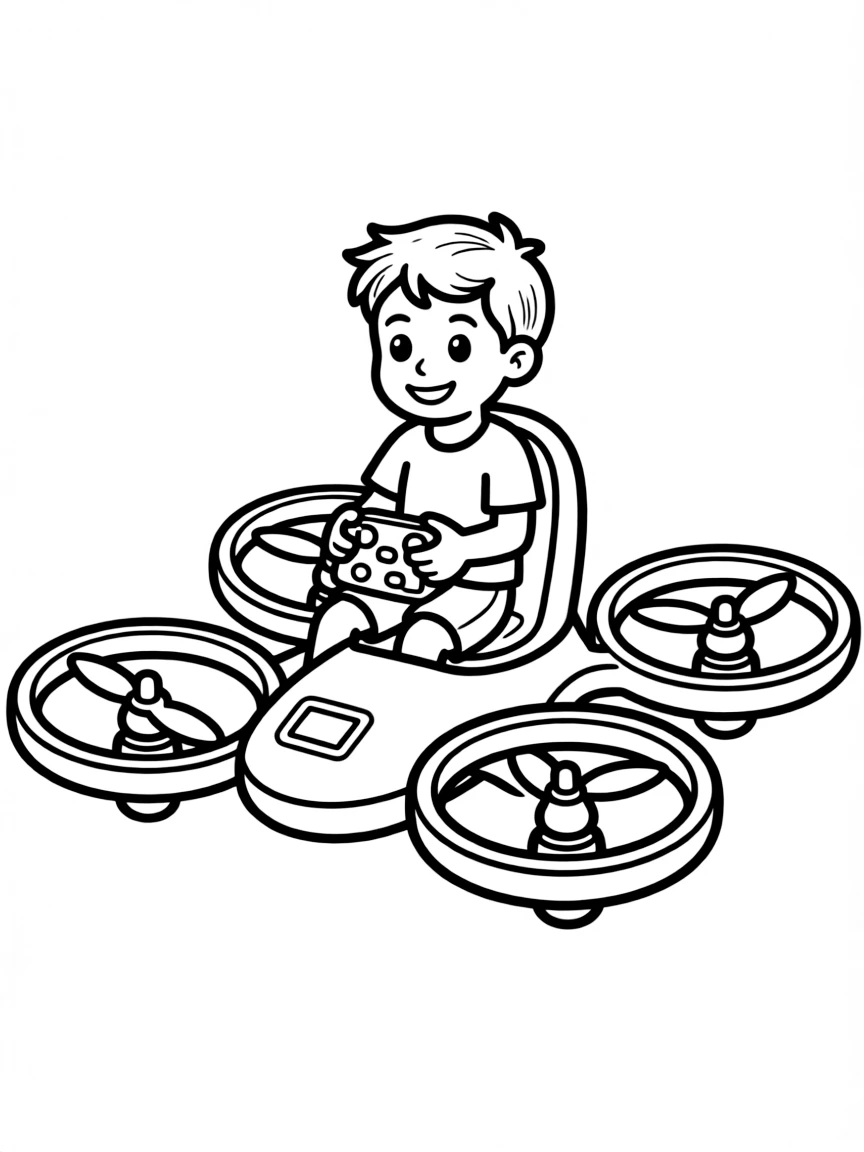 (future) A child riding a personal drone.