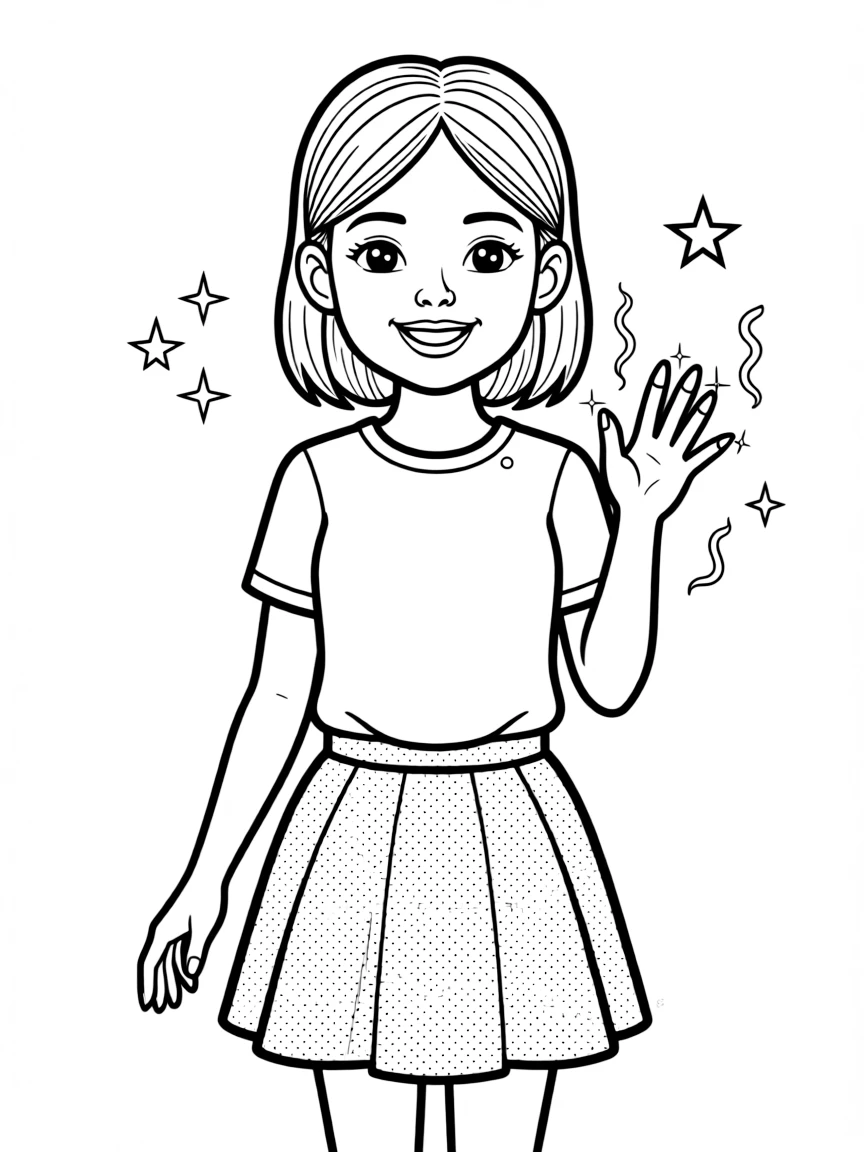 (future) A girl with futuristic nail polish that glows.