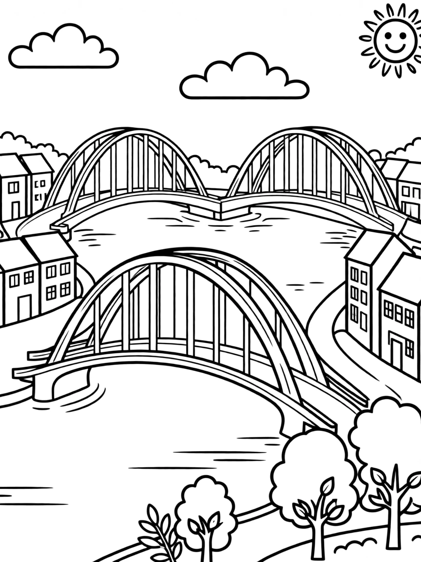 (future) A city with bridges made of light.