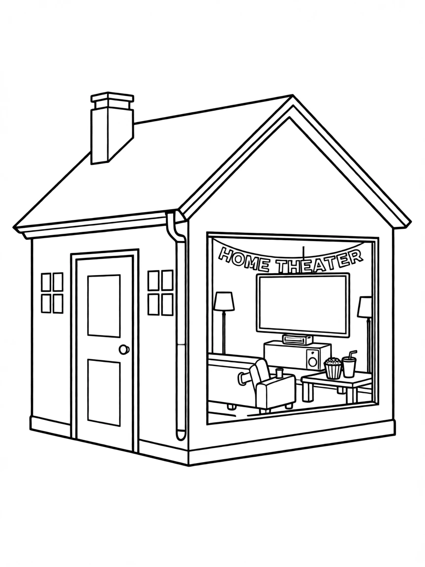 (future) A house with a built-in home theater.