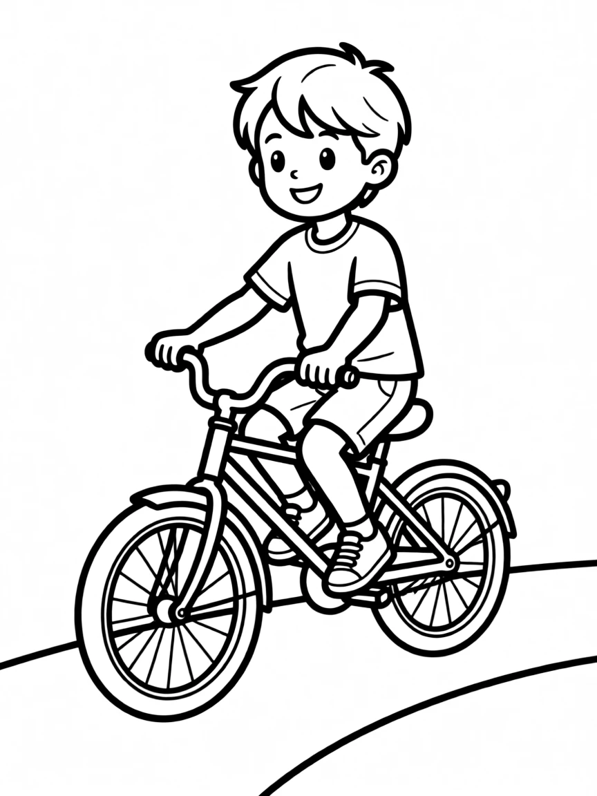 (sports) A child cycling