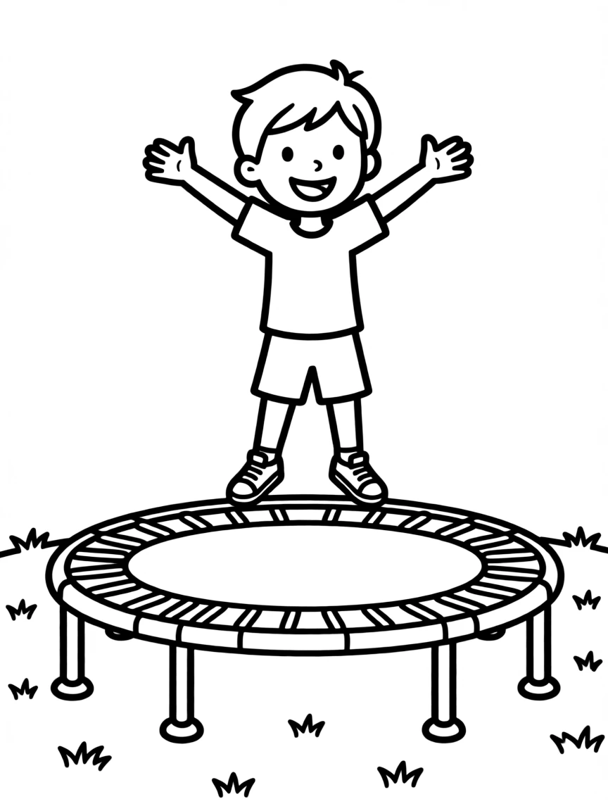 (sports) A child trampolining