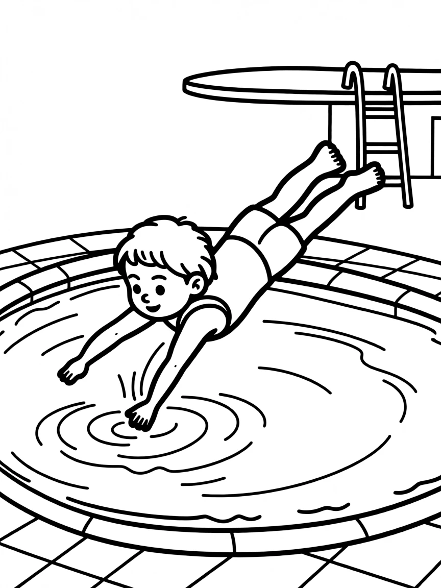 (sports) A child diving
