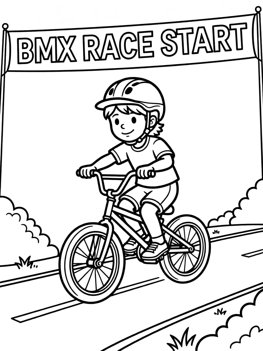 (sports) A child BMX racing