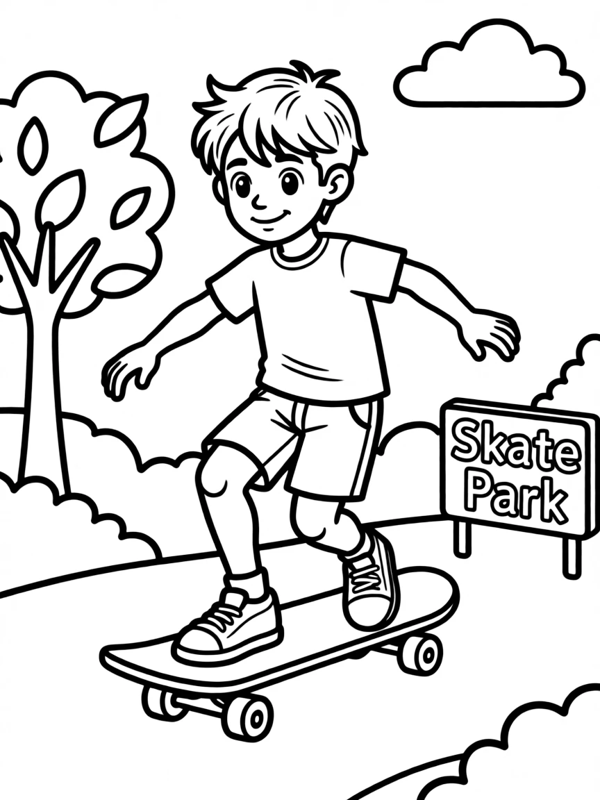 (sports) A child doing skateboarding