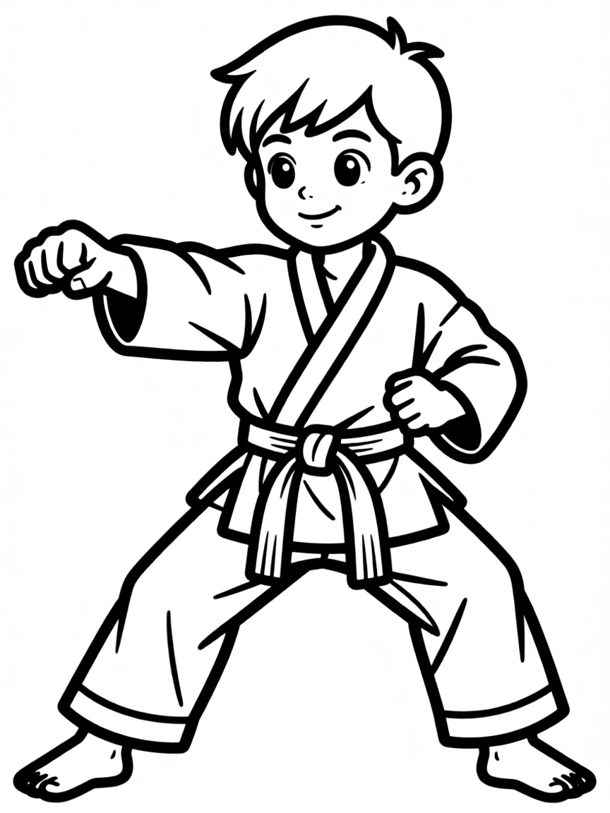 (sports) A child doing karate