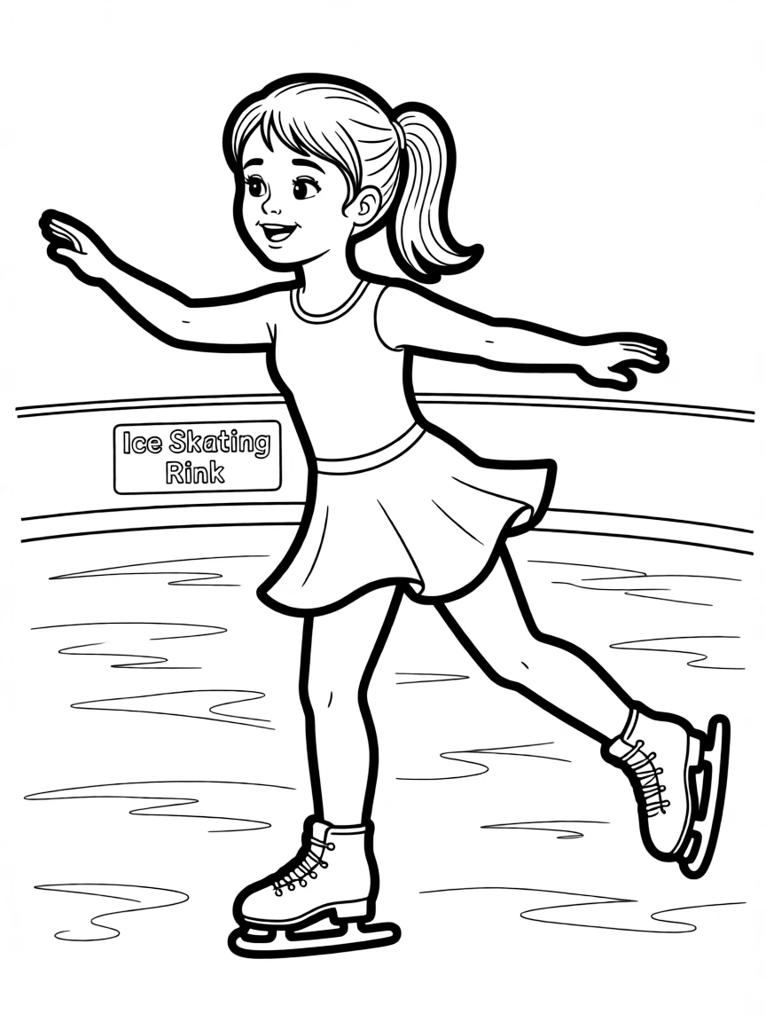 (sports) A child doing figure skating