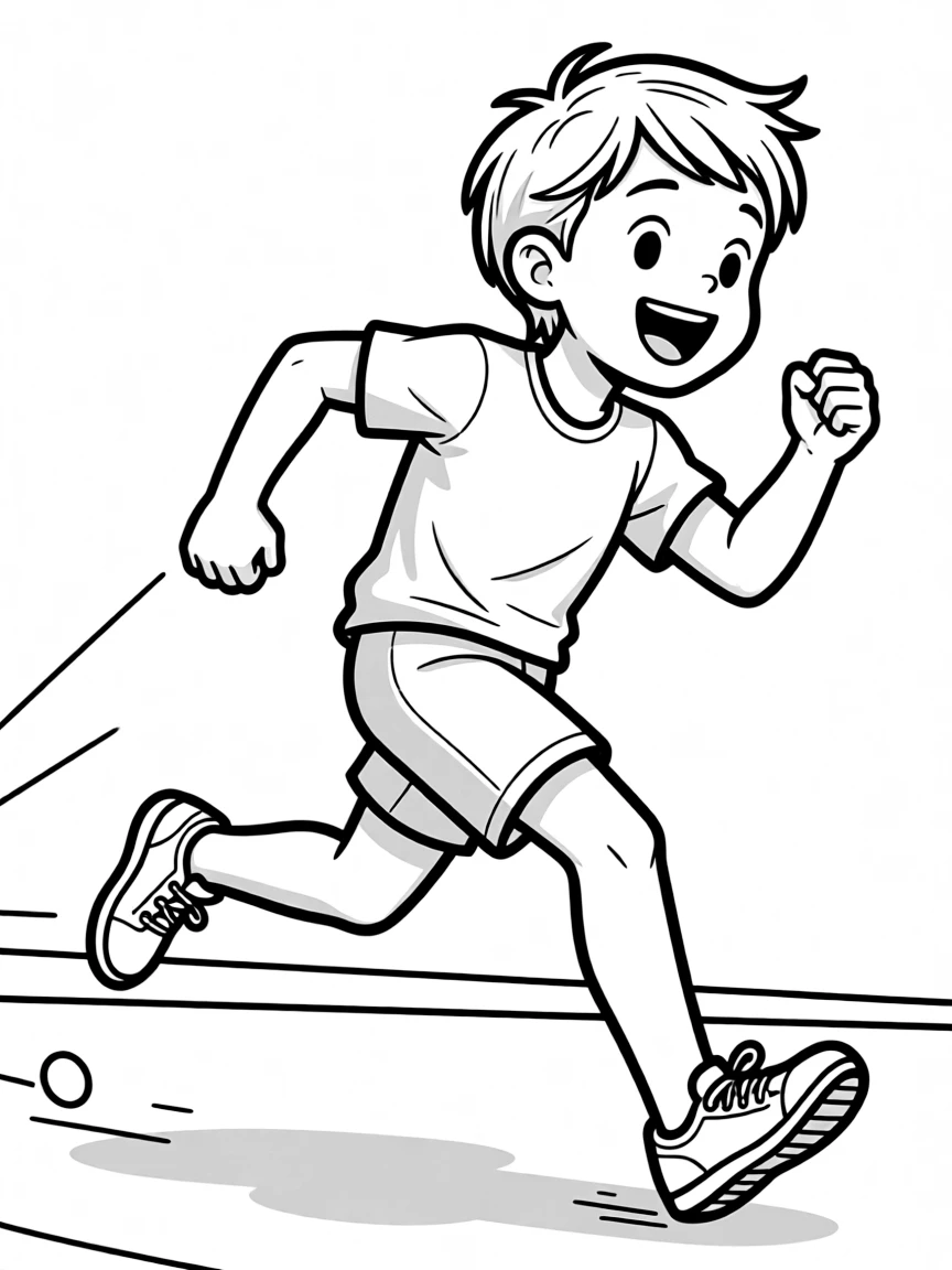 (sports) A child sprinting
