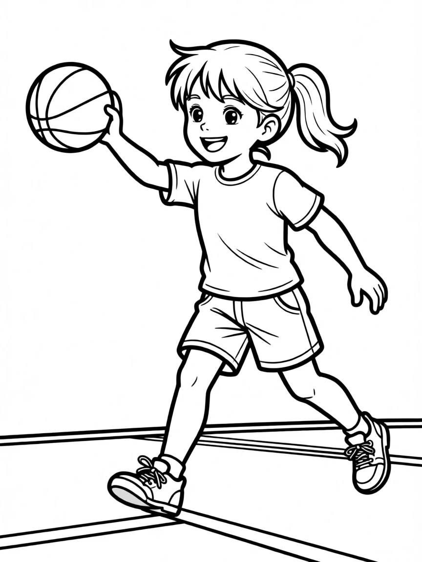 (sports) A child throwing a handball