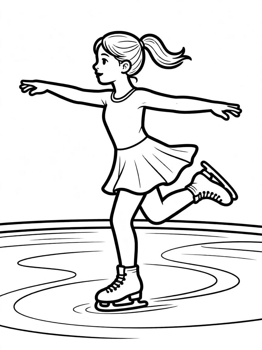 (sports) A child figure skating